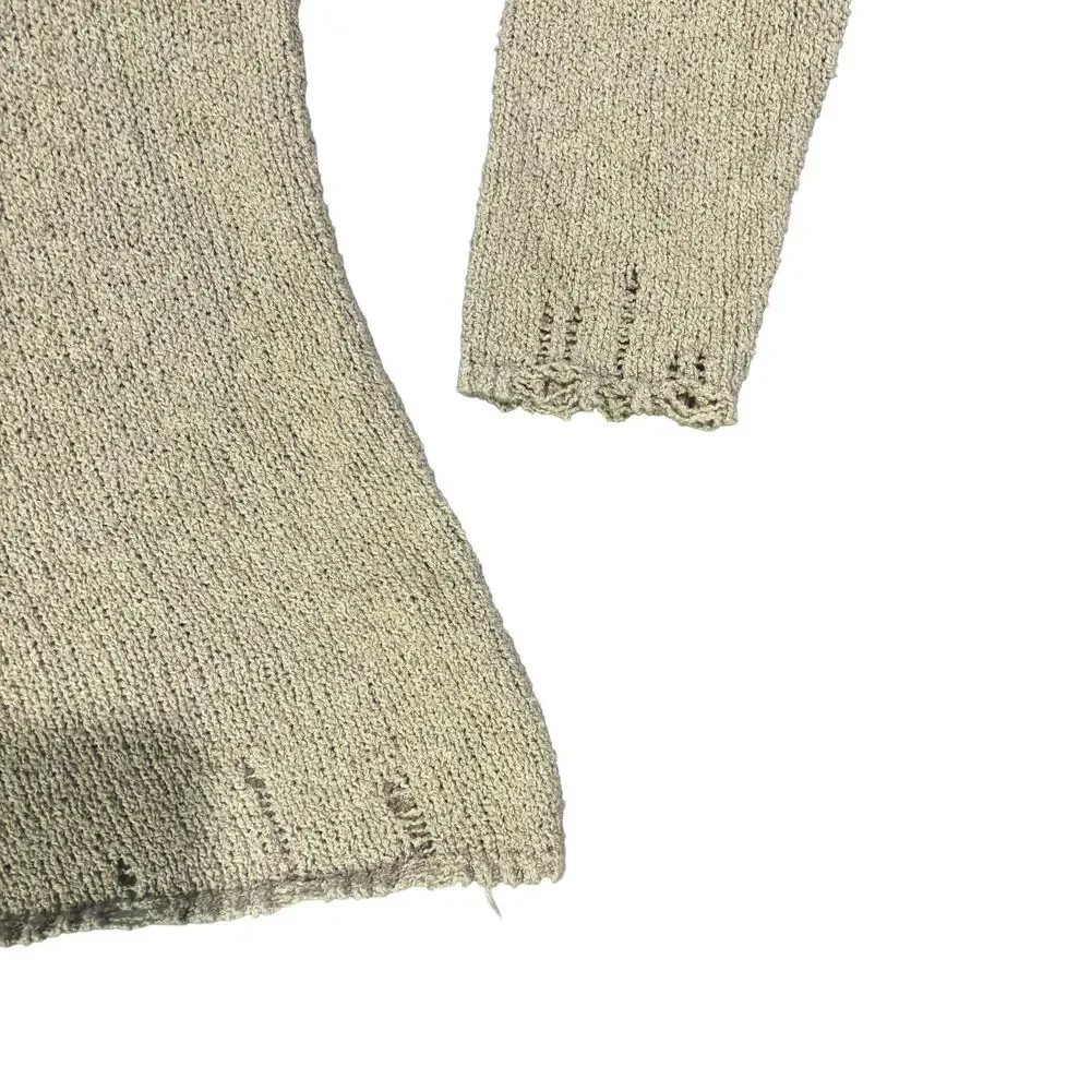 Zara Man New York Edition Men's L Taupe Distressed Knit Grunge Sweater